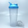 600 ml Drinkware Portable Sport Shaker Bottle Juice Milkshake Protein Powder Läcksäker Mixing Shake Cup med Shak Balls BPA Gratis kondition
