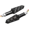 2PCS 12V Black Motorcycle Streamer Steering Turn Signal Lights Lamps Amber LED