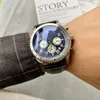 Top Men 42mm Quartz Batteri Chronograph Japan Rörelse Svart Sport Modell Armbandsur med rostfritt stål