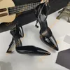 YSL ﾠ Femmes Paris Dress Chaussures Luxurys Designers Gold Black Black Golden Bottomlies 10 cm Talons