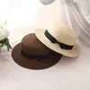 Brede rand hoeden 2021 Deponie zomer strand strohoed voor vrouwen grote chapeau femme bowknot cap uv bescherming zon