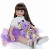 KEIUMI Soft Silicone Reborn Baby Doll 60cm Lifelike 24'' Reborn Menina Long Hair Kids Playmate Cloth Body For Birthday Surprise Q0910