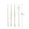 Geknoopte Plant Hanger Katoen Linnen Bloem Pannen Mand Opheffen Touw Hanging Rack voor Indoor Outdoor Plafond Balkon Muur Decor Y0910