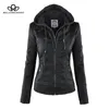 Bella Moto Jacke Damen Reißverschlussmantel Turn Down Collor Damen Oberbekleidung Kunstleder PU Damenjacke Mantel 211007