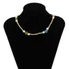 Boho Creative Resin Glaze Flower Choker Halsband för kvinnor Akrylpärla Clavicle Pearl Chain Charm Y2K Smycken Gåvor