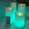 Flammenlose elektronische Kerze Nachtlicht LED-Kerze mit RGB-Fernbedienung Wachskerze für Weihnachten Neujahr Hochzeitsdekoration 201009