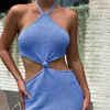 Summer Two Piece Dress Bra Jumpsuit Rompers outdoor outfits sweater crop top set Sleeveless Strappy Female long Dresses casual sets streetwear suit off shoulder