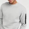 Teknisk sweatshirt av hög kvalitet Hösten Nyheter Sleeve Arm blixtlås Rundhalströja! Rymdbomullstyg