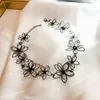 Chokers Flower Chain Choker Necklace For Women Collar Goth Necklaces Aesthetic Jewellery Christmas Party Girl Halloween Chocker8247218