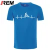REM Mountain Bike Heartbeat Funny MTB Dirt T Shirt Plus Size Custom Short Sleeve Men's T-shirt Fashion Family Cotton 210629