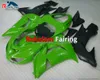 Grön Svart Hull Kits Parts 2006 för Kawasaki Aftermarket Ninja ZX10R ZX 10R Fairings 2007 Fairing Kit (formsprutning)