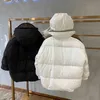 Kvinnor Klädsel på båda sidor Kvinna Vinter Hel jacka Värm ner Lång Parkas Mode Klassisk stil Bokstavsmönster Geometrisk topp Korta rockar utomhus Högkvalitativt