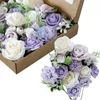 Fleurs artificielles avec boîte Blanc Rose Rouge Bleu Rose Fleurs pour DIY Bouquets De Mariage Centres De Table Arrangements Décoration LLD12873