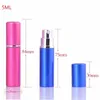 5ml Spray Perfume Bottle Travel Refillable Empty Cosmetic Container Atomizer Aluminum Portable Bottles