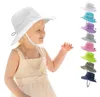 Chapeau de fête chapeaux à bord avare pour enfants respirant couleur unie casquette de plage réglable garçons et filles casquettes de pêcheur 8 Style DB992