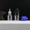 Flaconi contagocce in plastica 3ml 5ml 10ml 15ml 20ml 30ml 50ml 100ml E Cig Liquid Clear Container con tappo colorato a prova di bambino