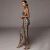 Casual Dresses Sexy Women's Leopard Snake Print Dress Fashion Ladies Long Maxi Party Bodycon Occasion Evening Sundress