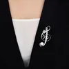 Spille, spille Elegante spilla di perle d'acqua dolce retrò Spilla Colletto Accessori per abbigliamento Zircone Abito da uomo Nota musicale Gioielli di lusso