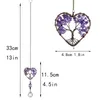 Round Natural stone amethyst tree of life Heart wall hanging Pendant Door Garden home decor Arts Ornament