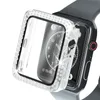 Double Bling Diamond 360 Protecteur complet du corps avec couverture en verre trempé PC Bumper PC pour Apple Watch Iwatch 49mm 45 mm 41mm 44 mm 40mm 42 mm 38 mm avec forfait