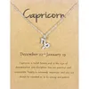 12 조디악 목걸이 다이아몬드 별자리 목걸이 남자를위한 선물 카드 여성 생일 보석