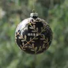 パーティーデコレーション4PCS/パック直径12cmブラックグローブクリスマスツリーハンギング装飾品シルバーメッキクラフトガラスペンダント