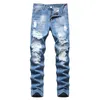 2021 Herfst Nieuwe Mode Retro Gat Mannen Broek Katoen Denim Broek Mannelijke Plus Size Hoge Kwaliteit Jeans Dropshipping X0621ZM0C