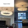 Lampes de lustre en cristal de conception ronde de chrome pour les luminaires d'intérieur de salon de chambre LED Lustre en cristal 100-240V