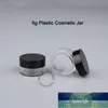 Packing Bottles 50pcs/Lot Promotion 5g Plastic Facial Cream Jar Black Cap 5ml Eyeshadow Small Container Refillable Mini Sample Packaging