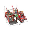 Model Building Kits City Station Building Blocks Sets Fire Engine Fighter Truck Enlighten Bricks Playmobil Toys for Children Gifts