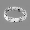 Vintage Moon Star Open Thai Silver Color Ring Smiling Face Finger Rings For Fashion Women Jewelry S-R613