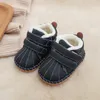 Winter Infant Toddler Boots Baby Girls Boys Snow Boots Soft Bottom Genuine Leather Warm Plush Outdoor Kids Children Shoes 210317