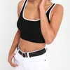 Tanks pour femmes Camis Femmes Femmes Été Sans manches Basic Crop Top Type Couple Counter Couleur Slim Vest Scoop Scoop Neckless