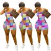 Kobiety letnie kombinezony pajacyki eleganckie kombinezony modny nadruk Bodycon bez ramiączek Playsuit sweter wygodna odzież klubowa sprzedaż odzieży K8649
