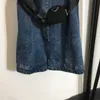 Tute da donna Pagliaccetti Designer Luxury Denim Moda donna Triangolo Distintivo Lady Trendy Marsupio Ornamento Tuta IU9F