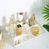 Makeup Organizer 9 Compartments Cosmetic Storage Display Case Durable Accessories Box White Marble 210309