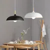 Nordic Macaron Pendant lamp Bar Cafe Restaurant E27 Wooden Aluminum Shade Colorful Chandelier