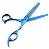 Hoge kwaliteit 6 inch Professional Cutting Hair Scissors voor Hairdresser Blue Black Haircut Barbershop Shears