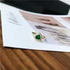 Peri'sBox 10 Designs Green CZ Stone Rings Square Oval Geometric Rings for Women Love Heart Vintage Stacking Ring Adjustable 2020 X0715