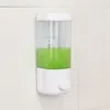 500ml Bathroom Soap Dispenser Wall Mounted Self-Adhesive Shampoo Container Hand Press Clear Liquid Lotion Single Slot Storage 211206