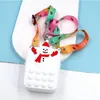 Party Favor Christmas Series Push Bubble Zabawki Squishy Stres reliever Anti-stres Rainbow Fidget Zabawki Monety Pursa Prezenty