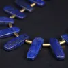 Approx20PCS/strand Top Drilled Lapis Lazuli Slice Stick Loose Beads,Natural Gems Stone Slab Nugget Pendants Jewelry Making