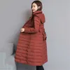 Winter Parker Coat Kvinnlig lång sektion Koreansk version av självodling Hooded jacka M-3XL med varma kläder LR297 210531