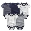 Baby Rompers 5-Pack Infantil Combinaison Boygirls Vêtements Été Haute Qualité Rayé Nouveau-né Ropa Bebe Vêtements Costume 210309