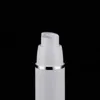 white empty PP plastic cosmetic packaging container serum lotion 15ml 30ml 50ml airless pump bottle