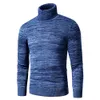 TFU Men Autumn Casual Mixed Color Cotton Fleece Turtleneck Sweater Pullovers Winter Fashion Warm Thick 210918