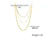 Multi-layered Necklace Set Punk Chain For Women Girls Stainless Steel Simple Clavicle Jewelry 40cm+6cm