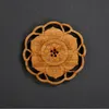 Naturalny bambusowy stołowy Mat Cup Coaster Tea Cup Pad Retro Lotus Carving Ekologiczne Round Herew Izolacja Akcesoria RRF13339