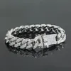 Mens Hip Hop Bling Gold Bracelets Diamentowe bransoletki biżuteria mrożona w Miami Cuban Link łańcuch Bransoletka6782054