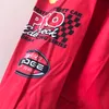 Giacche da corsa rosse a maniche lunghe Giacca bomber con cerniera stampata vintage Giacca invernale da donna in poliestere stile sportivo 220118